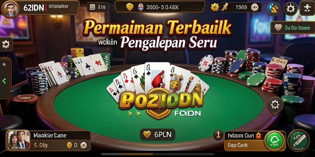 Screenshot gameplay poker 62IDN yang mendebarkan dan interaktif.