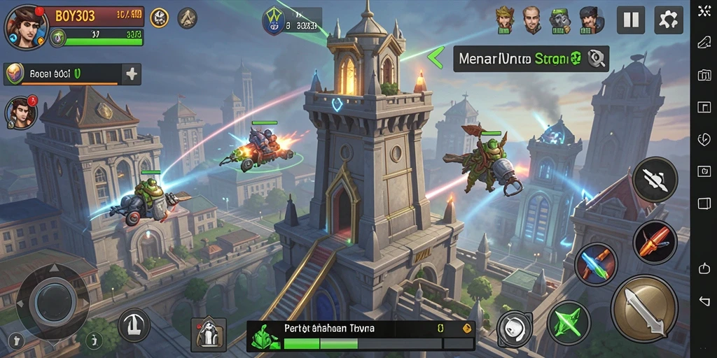 Tampilan menarik dari gameplay Tower Defense yang mendebarkan.
