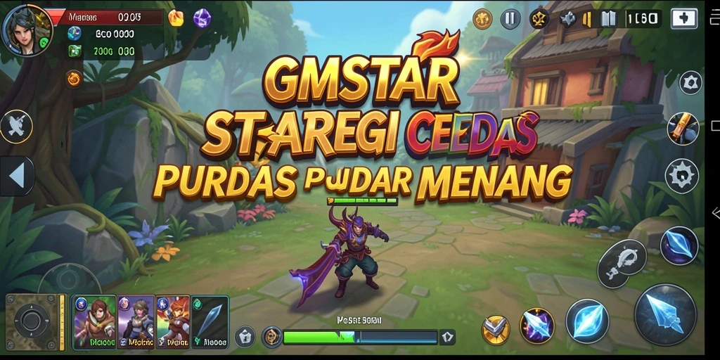 Screenshot dari permainan GMSTAR menampilkan aksi strategi yang intens.