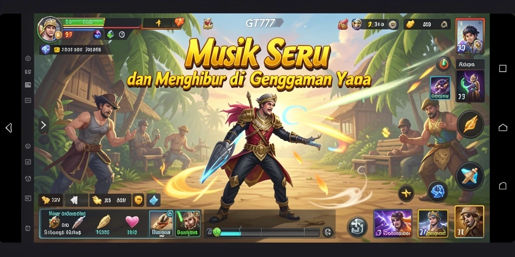 Tampilan gameplay GT777 yang seru dan menampilkan aksi memainkan musik.