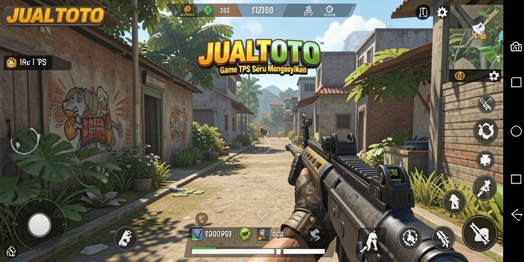 Screenshot JUALTOTO menampilkan aksi seru gameplay TPS.