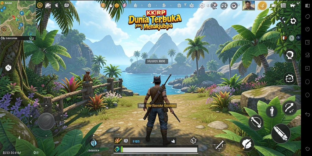 Screenshot menampilkan eksplorasi dalam gameplay Open World yang luas.