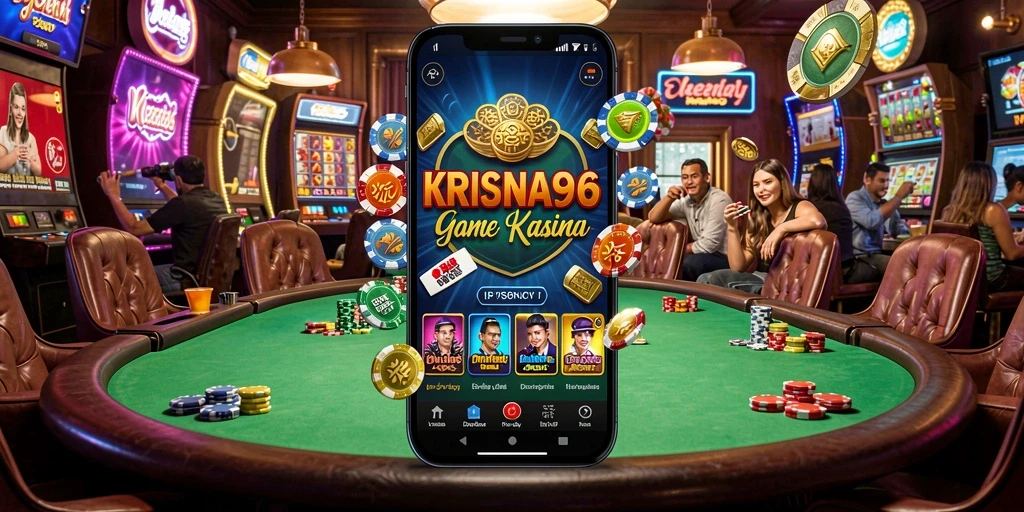 Screenshot gameplay KRISNA96 menunjukkan suasana kasino yang menakjubkan.