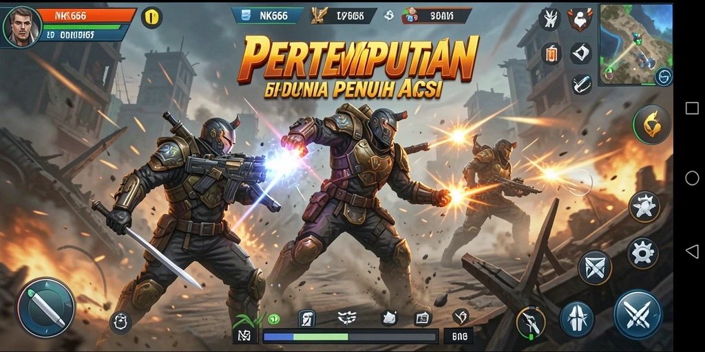 Tampilan seru pertarungan di NK666 dengan aksi mendebarkan.