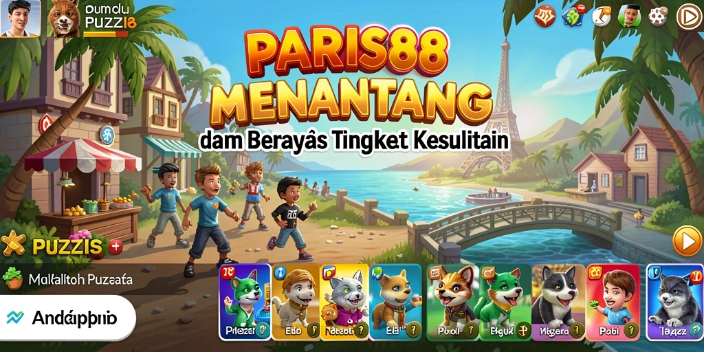 Screenshot gameplay PARIS88 menampilkan teka-teki yang menantang dan visual yang menarik.